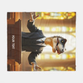 Fantasy Niedlich Happy Velociraptor Raptor Fleecedecke (Vorderseite (Horizontal))