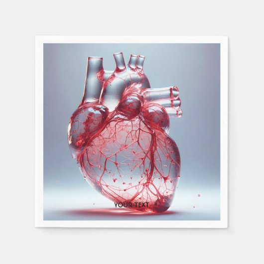 Fantasy Niedlich Heart Red Glass Serviette (Vorderseite)