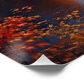 Fantasy Niedlich Herbst Sonnenuntergang Landschaft Poster (Ecke)