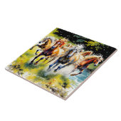 Fantasy Niedlich Herd Wilde Pferde Fliese (Seite)