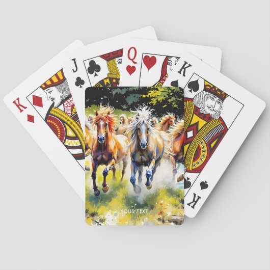 Fantasy Niedlich Herd Wilde Pferde Spielkarten (Rückseite)