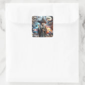Fantasy Niedlich Hexe Funny Mistake Quadratischer Aufkleber (Tasche)