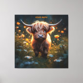 Fantasy Niedlich Highland Baby Cow Leinwanddruck (Vorderseite)