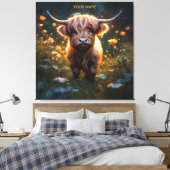 Fantasy Niedlich Highland Baby Cow Leinwanddruck (Insitu (Schlafzimmer))