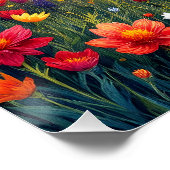 Fantasy Niedlich Hills Blume Sonnenuntergang Poster (Ecke)