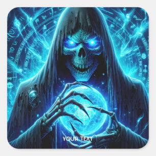 Fantasy Niedlich Hood Blue Eyes Quadratischer Aufkleber