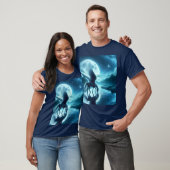 Fantasy Niedlich Horse Wings Moon T-Shirt (Unisex)