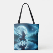 Fantasy Niedlich Horse Wings Moon Tasche (Rückseite)