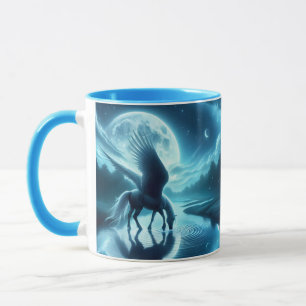 Fantasy Niedlich Horse Wings Moon Tasse