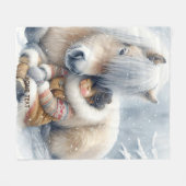 Fantasy Niedlich Horse Winter Fleecedecke (Vorderseite (Horizontal))