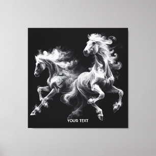 Fantasy Niedlich Horses Rauch Aufstieg Leinwanddruck