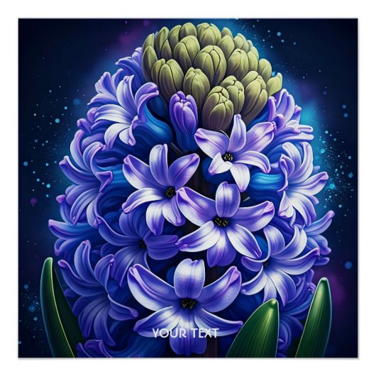 Fantasy Niedlich Hyacinth Blue Gouache Poster (Vorderseite)