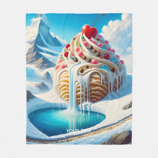 Fantasy Niedlich Ice Cream Mountain Fleecedecke (Vorderseite)