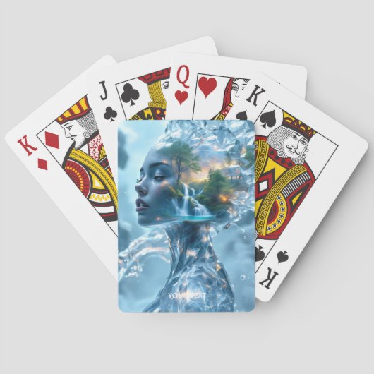 Fantasy Niedlich Ice Girl Forest Spielkarten (Rückseite)