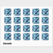 Fantasy Niedlich Ice Piano Phoenix Quadratischer Aufkleber (Blatt)