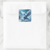 Fantasy Niedlich Ice Piano Phoenix Quadratischer Aufkleber (Tasche)