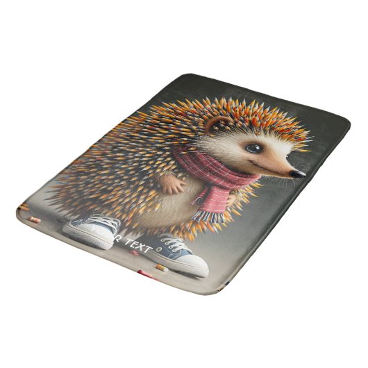 Fantasy Niedlich Igel Sharp Needles Badematte (Schrägansicht)