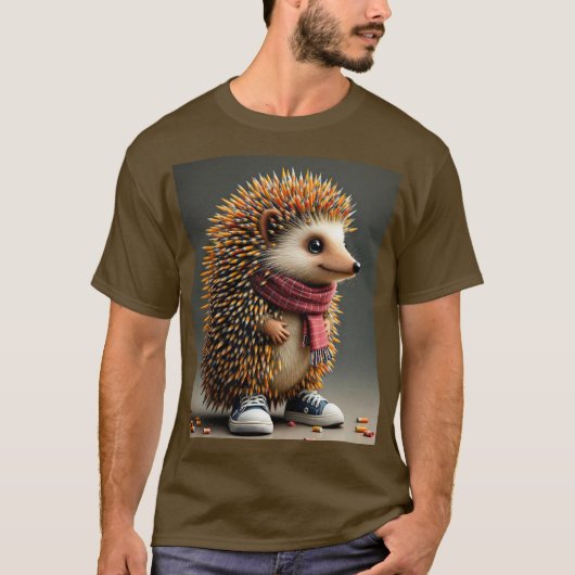 Fantasy Niedlich Igel Sharp Needles T-Shirt (Vorderseite)