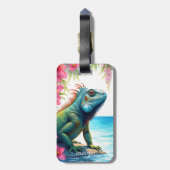 Fantasy Niedlich Iguana Blume Sea Gepäckanhänger (Rückseite vertikal)