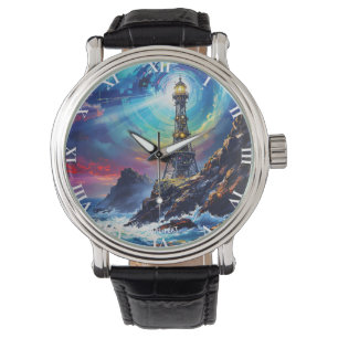 Fantasy Niedlich Iron Lighthouse Cliff Armbanduhr