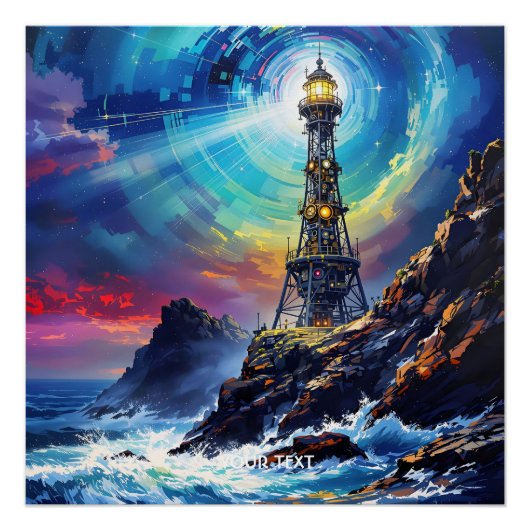Fantasy Niedlich Iron Lighthouse Cliff Poster (Vorderseite)