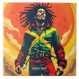 Fantasy Niedlich Jamaica Flag Sun Fliese