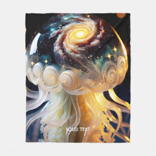 Fantasy Niedlich Jellyfish Space Stars Fleecedecke
