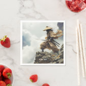 Fantasy Niedlich Katana Samurai Wolken Serviette (Beispiel)