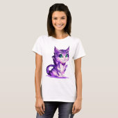 Fantasy Niedlich Kawaii baby Cheshire cat kitten T-Shirt (Vorne ganz)