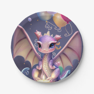 Fantasy Niedlich Kawaii Baby Dragon Pappteller
