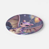 Fantasy Niedlich Kawaii Baby Dragon Pappteller (Schrägansicht)