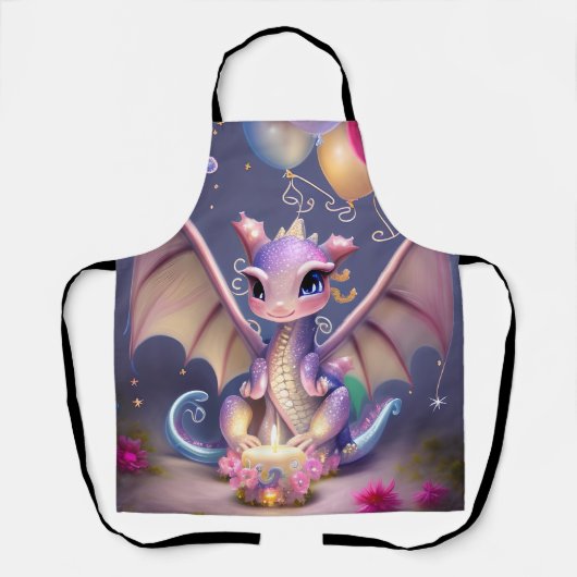 Fantasy Niedlich Kawaii Baby Dragon Schürze (Vorderseite)