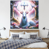 Fantasy Niedlich King Deer Blume Leinwanddruck (Insitu (Schlafzimmer))