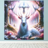 Fantasy Niedlich King Deer Blume Leinwanddruck (Insitu (Holzboden))