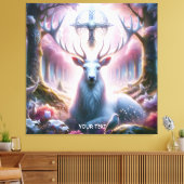 Fantasy Niedlich King Deer Blume Leinwanddruck (Insitu (Wohnzimmer))