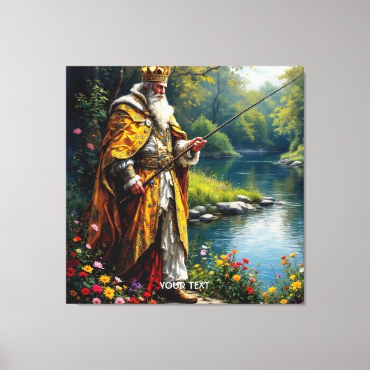 Fantasy Niedlich King Fishing Leinwanddruck (Vorderseite)