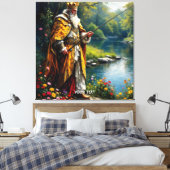 Fantasy Niedlich King Fishing Leinwanddruck (Insitu (Schlafzimmer))