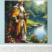 Fantasy Niedlich King Fishing Leinwanddruck (Insitu (Holzboden))