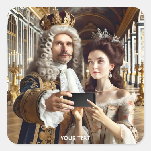 Fantasy Niedlich King Liebe Selfie Quadratischer Aufkleber (Vorderseite)