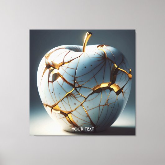 Fantasy Niedlich Kintsugi Porcelain Apple Leinwanddruck (Vorderseite)