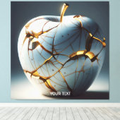 Fantasy Niedlich Kintsugi Porcelain Apple Leinwanddruck (Insitu (Holzboden))