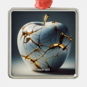 Fantasy Niedlich Kintsugi Porcelain Apple Ornament Aus Metall