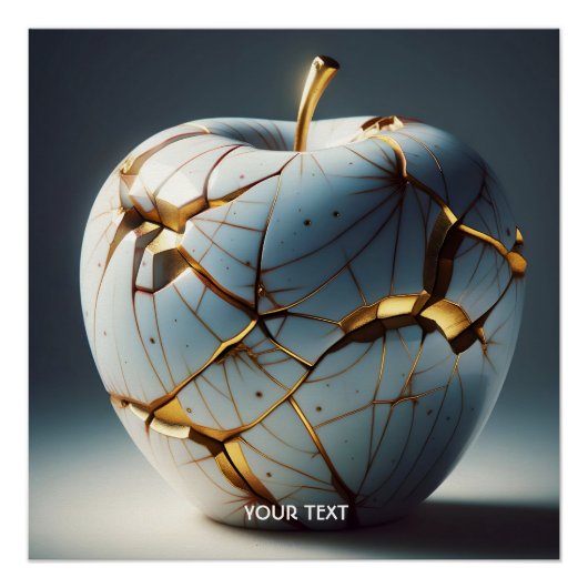 Fantasy Niedlich Kintsugi Porcelain Apple Poster (Vorderseite)