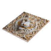 Fantasy Niedlich Kirigami Tiger White Fliese (Seite)