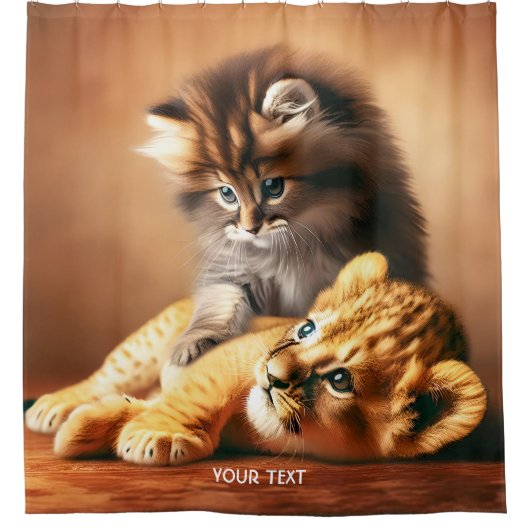 Fantasy Niedlich Kitchen spielen mit Tiger Duschvorhang (Vorderseite)