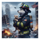 Fantasy Niedlich Kitten Dog Fire Poster (Vorderseite)