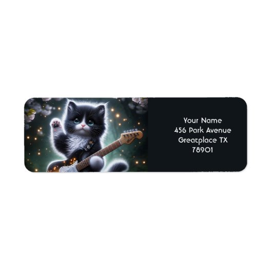 Fantasy Niedlich Kitten Gitarre spielen (Vorne)