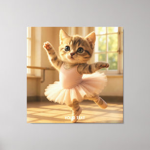 Fantasy Niedlich Kitten Kleine Ballerina Leinwanddruck