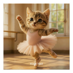 Fantasy Niedlich Kitten Kleine Ballerina Poster