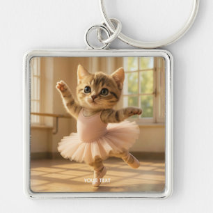 Fantasy Niedlich Kitten Kleine Ballerina Schlüsselanhänger